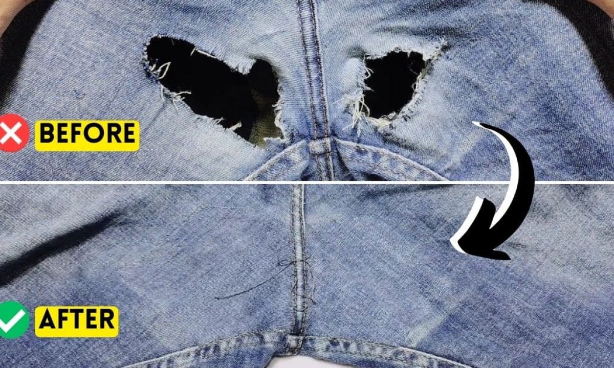 Easy fix for repairing distressed jeans 