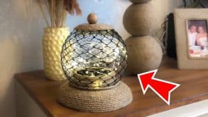 Lamp Made From Glass Globe and Fishnet Socks