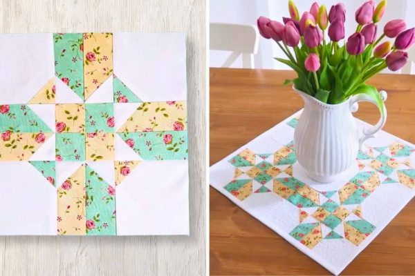Quick Patchwork Centerpiece Mat With Just Squares