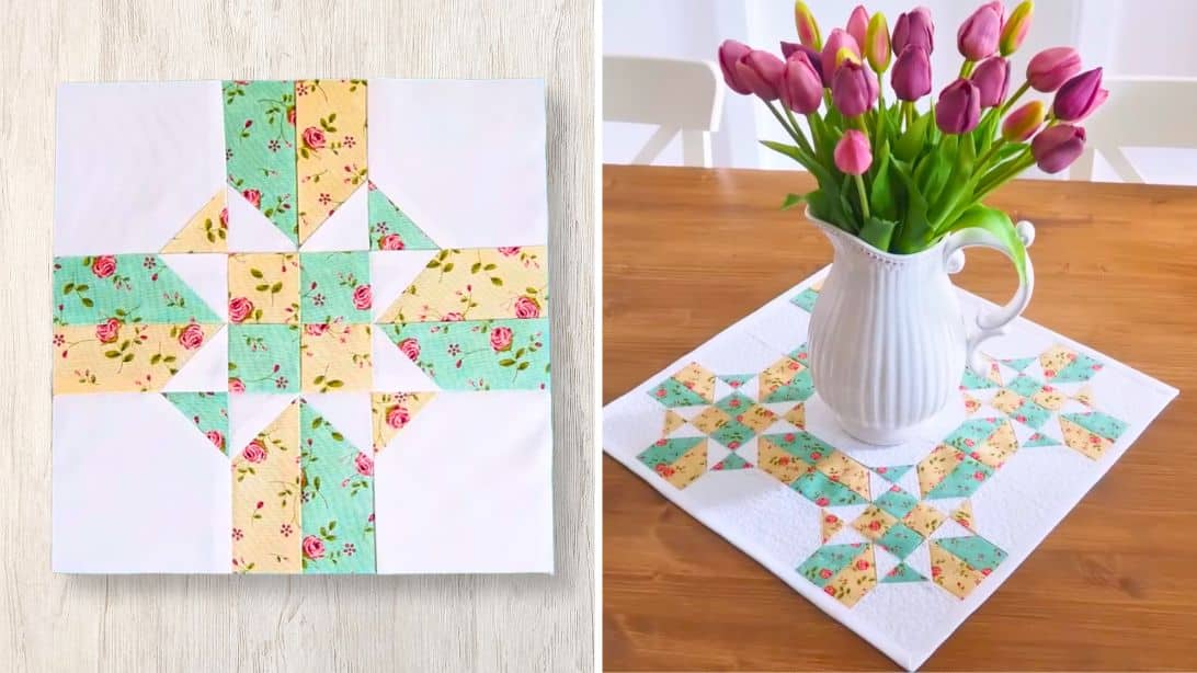 Quick Patchwork Centerpiece Mat With Just Squares | DIY Joy Projects and Crafts Ideas