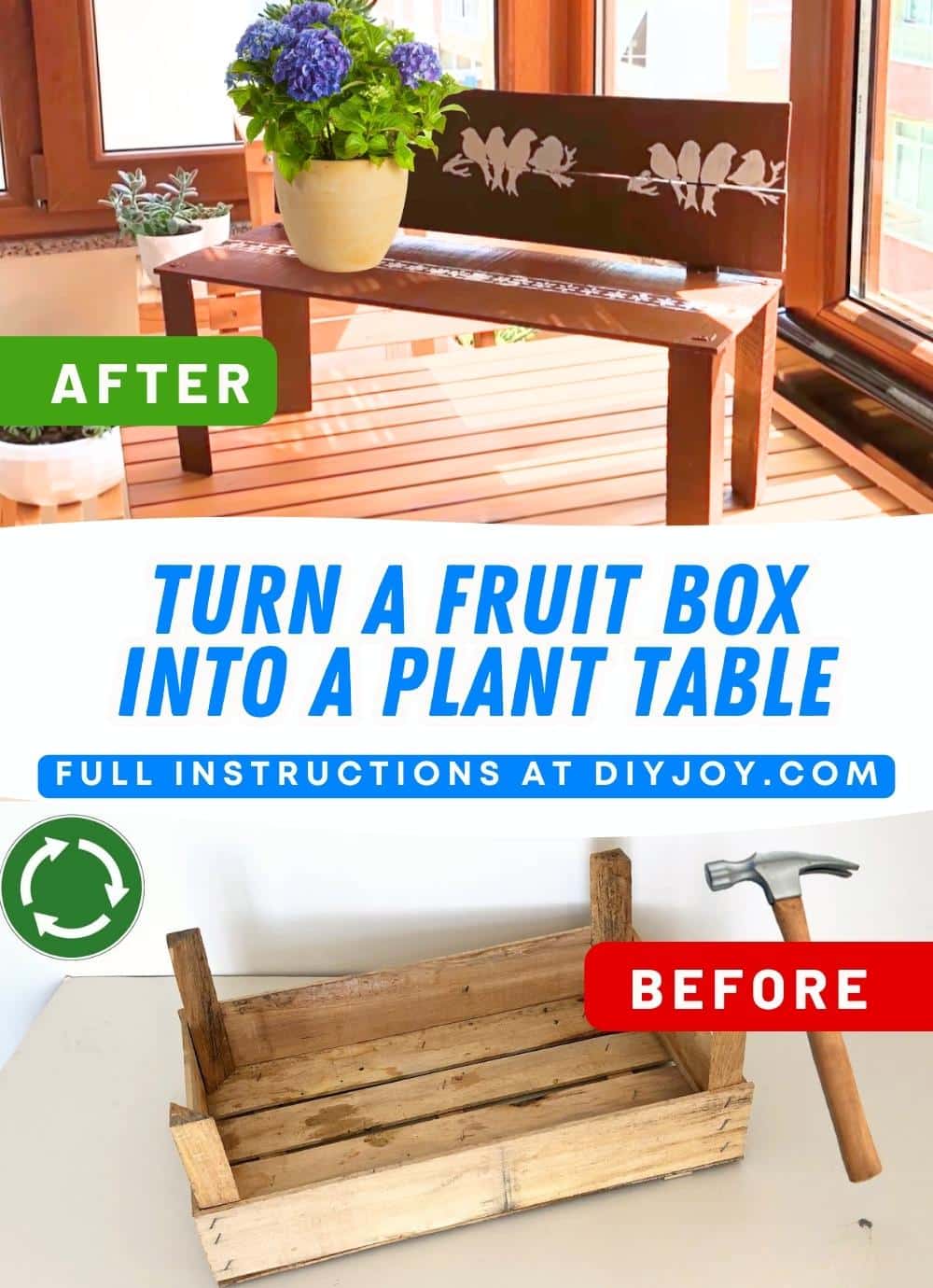 Turning a Wooden Fruit Box into a Plant Table