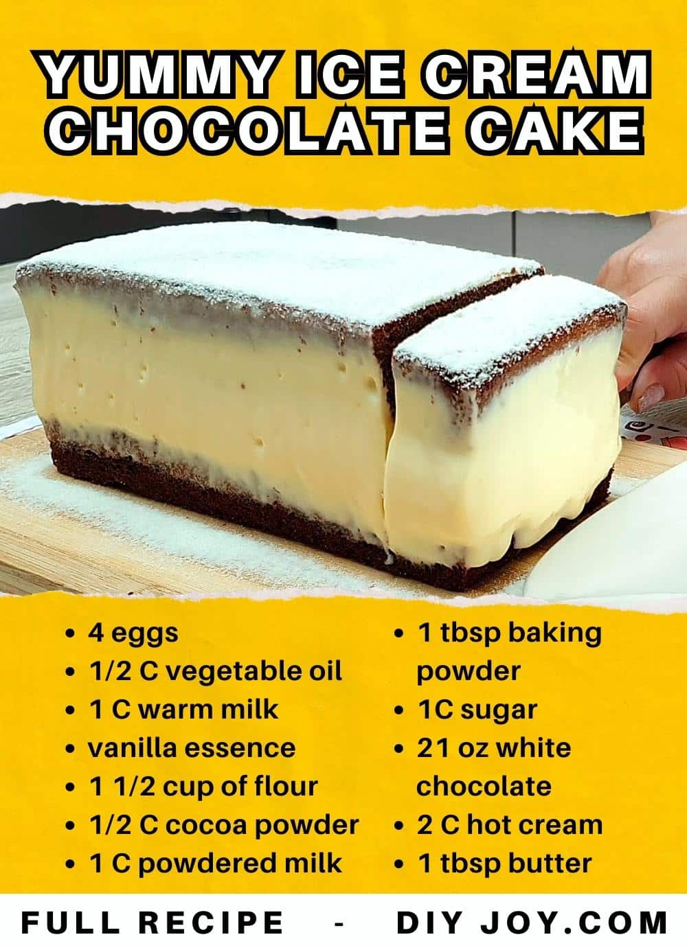Yummy Ice Cream Chocolate Cake