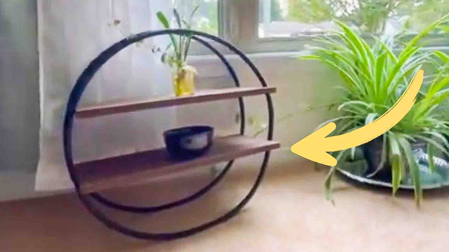 DIY Hula Hoop Standing Shelf Tutorial | DIY Joy Projects and Crafts Ideas