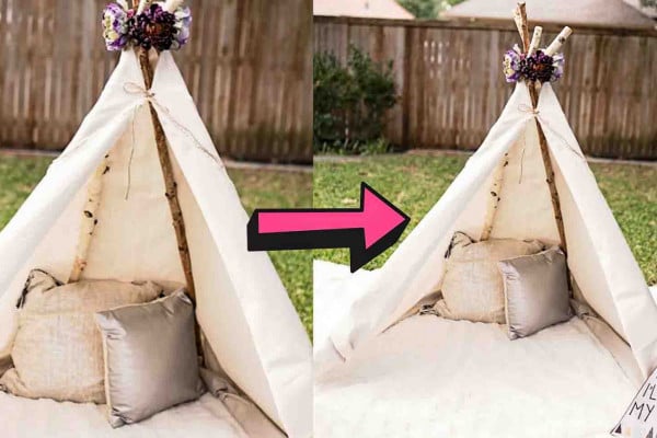 DIY No-Sew Teepee Tent Tutorial
