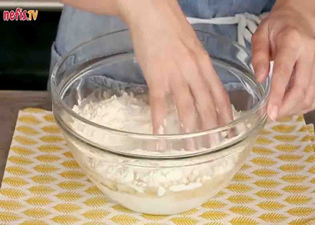Making the pizza dough for the pizza bites recipe