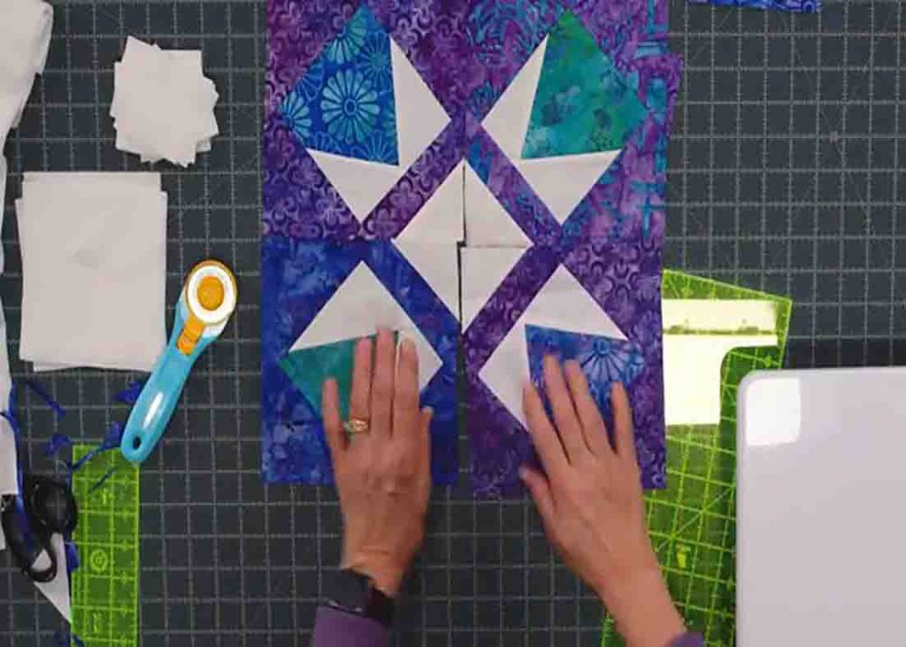 Assembling the star shine quilt block