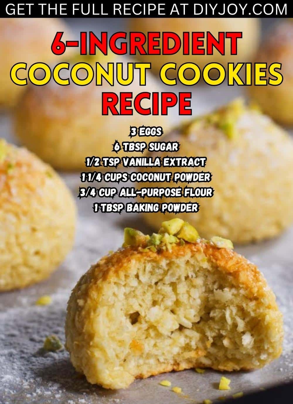 6-Ingredient Coconut Cookies Recipe