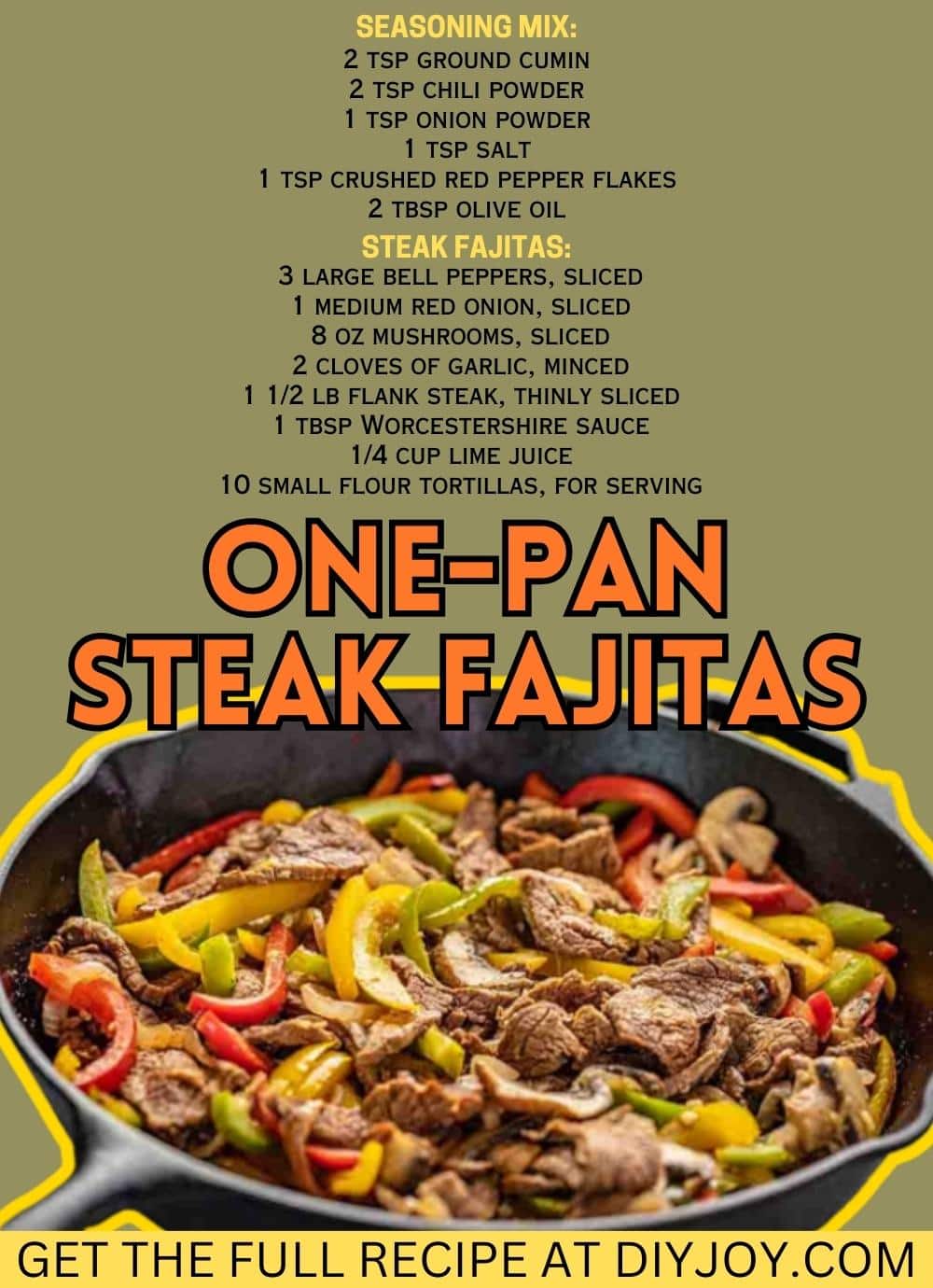 OnePan Steak Fajitas Recipe