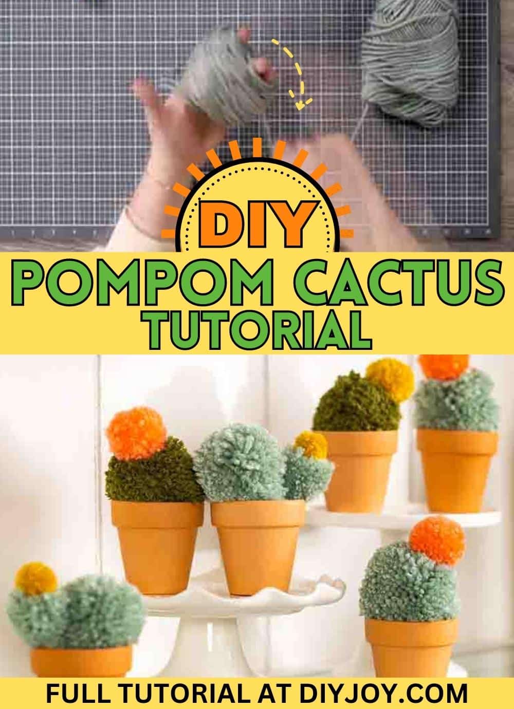 Easy DIY Pom Pom Cactus Tutorial