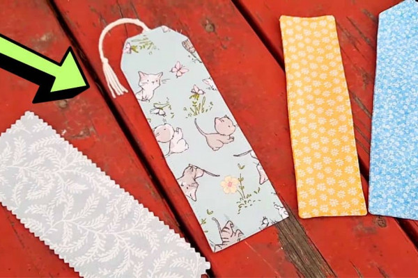 4 Easy-to-Sew DIY Fabric Bookmarks