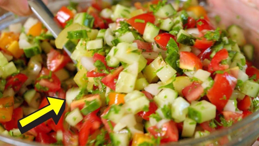 Chopped Tomatoes, Cucumber and Onion Salad