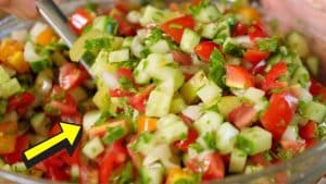 Chopped Tomatoes, Cucumber and Onion Salad