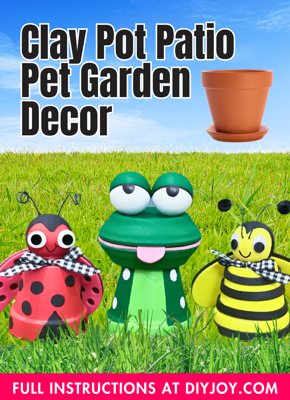 Clay Pot Patio Pet Garden Decor