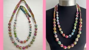 Beautiful Liberty Fabric Beads Necklace DIY