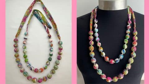 Beautiful Liberty Fabric Beads Necklace DIY | DIY Joy Projects and Crafts Ideas