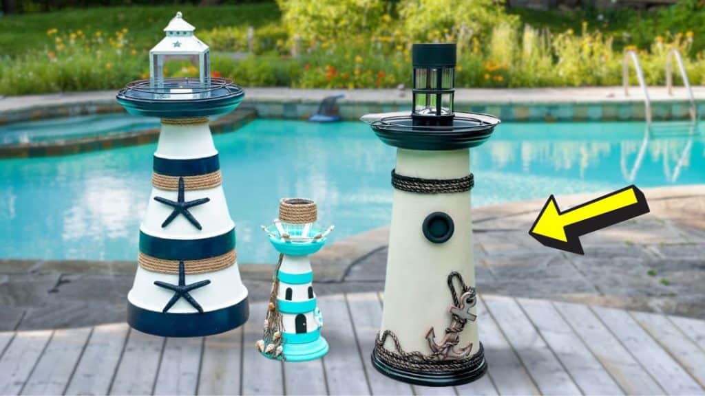 DIY Clay Pot Garden Lighthouse