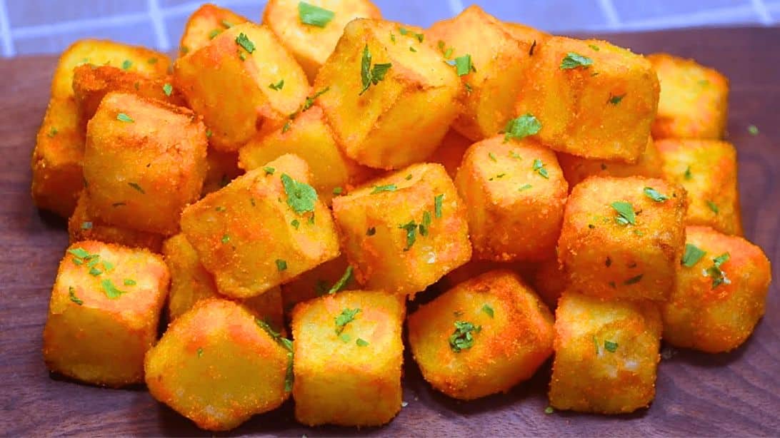 Easy 3-Ingredient Cheesy potato cubes Recipe