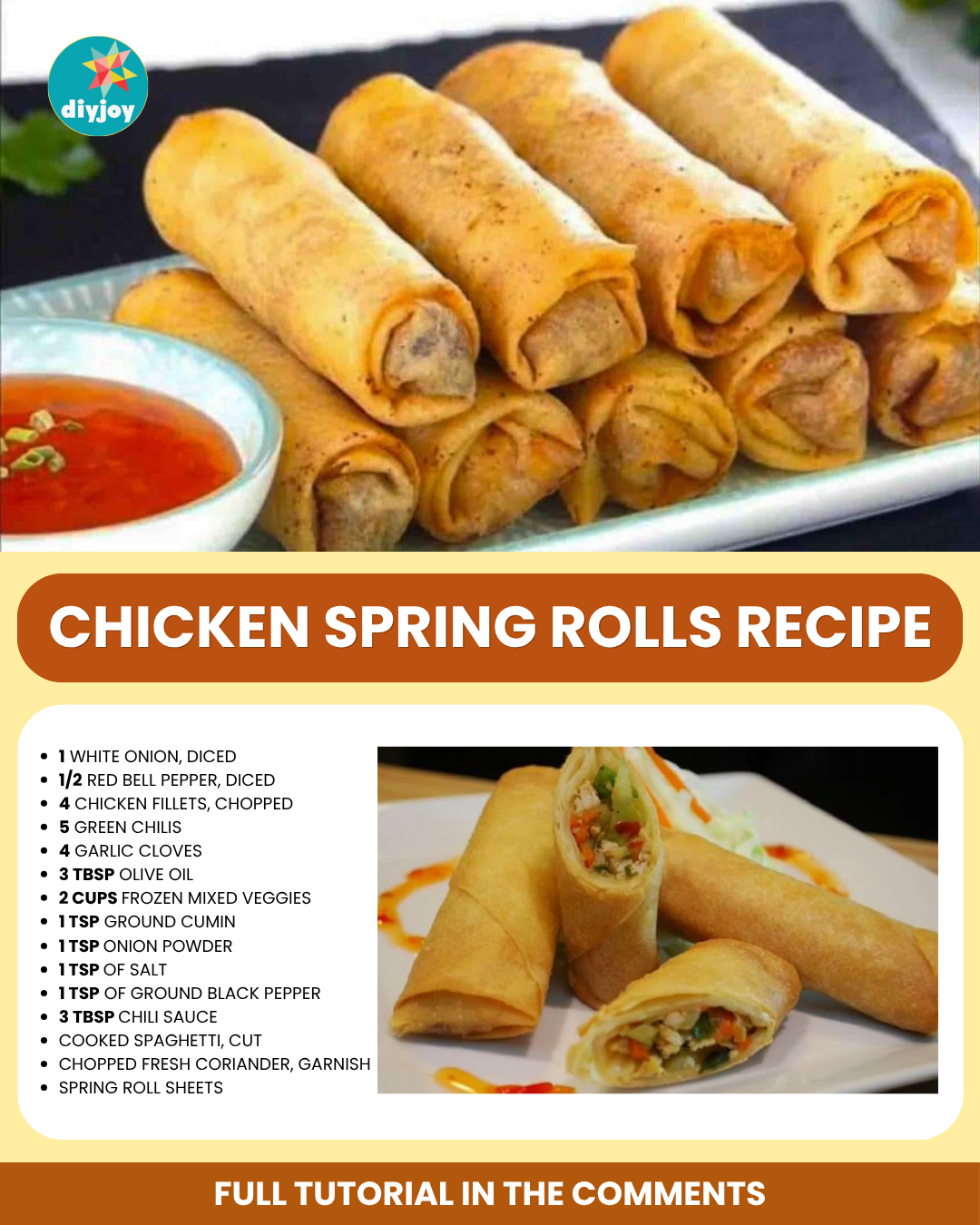 Chicken Spring Rolls Recipe - DIY Joy