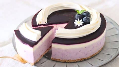 Easy No-Bake Blueberry Cheesecake Recipe | DIY Joy Projects and Crafts Ideas