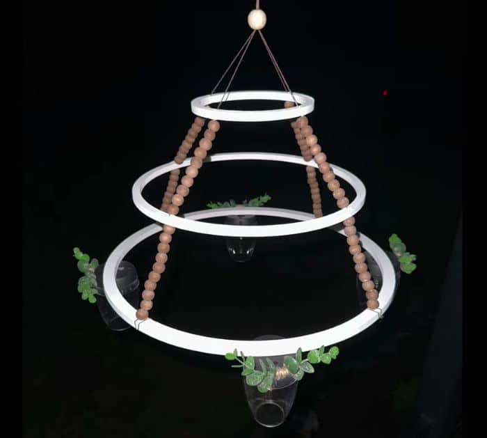 Easy to Make DIY Wreath Ring Chandelier