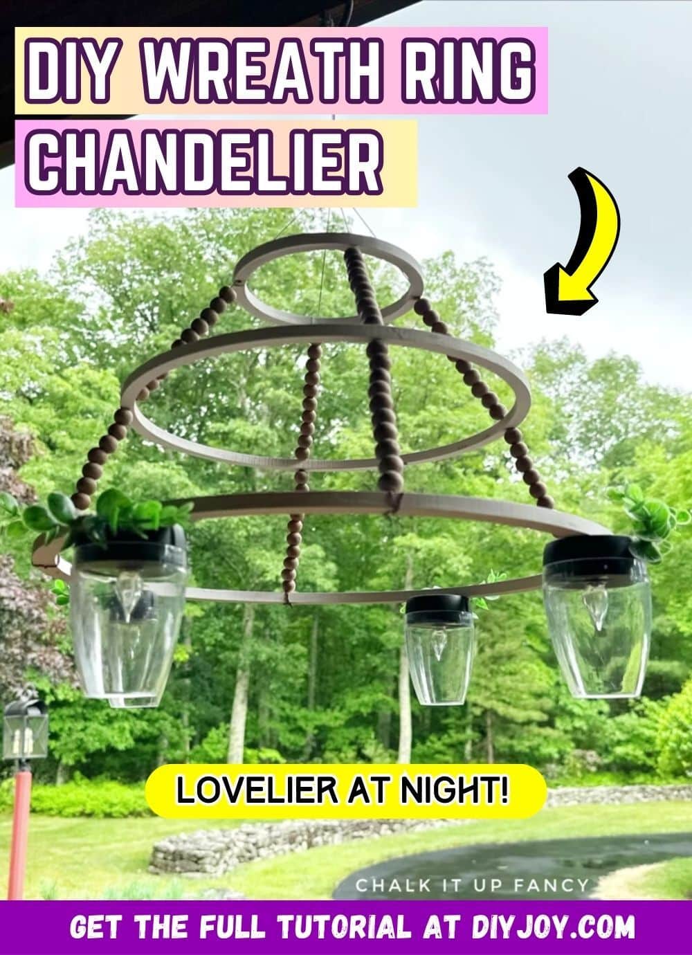 How To Make A Lovely DIY Wreath Ring Chandelier