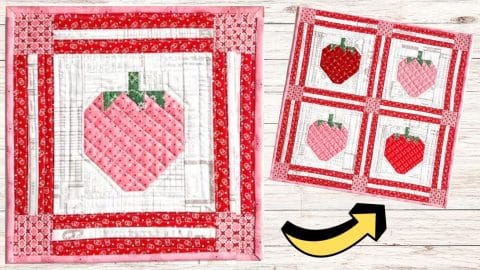 How to Make a Cute Strawberry Quilt Block | DIY Joy Projects and Crafts Ideas