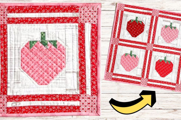How to Make a Cute Strawberry Quilt Block