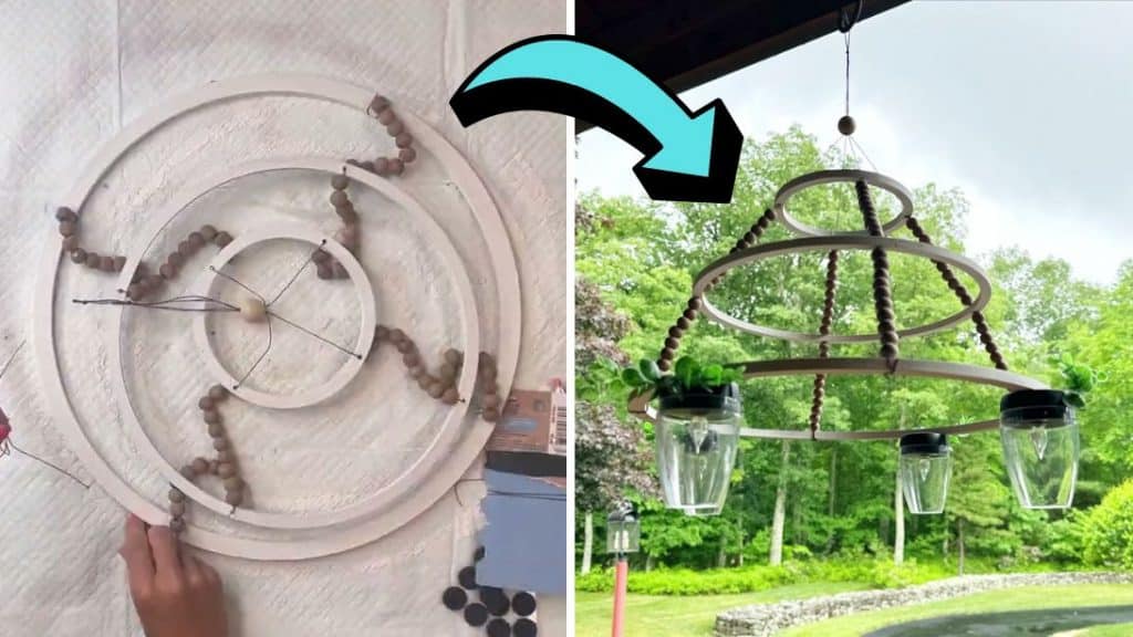 How to Make a Lovely DIY Wreath Ring Chandelier