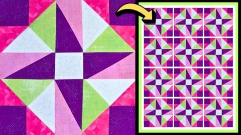 How to Make a Pinwheel Square Quilt Block (with Free Pattern) | DIY Joy Projects and Crafts Ideas