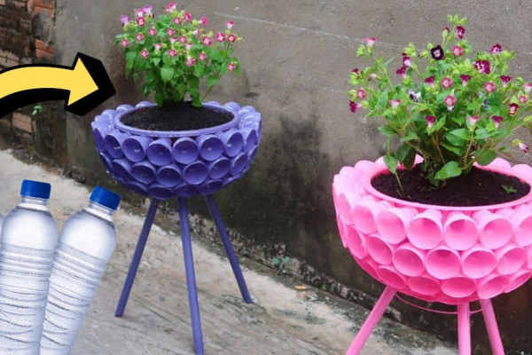 How to Recycle Plastic Bottles Into a Planter