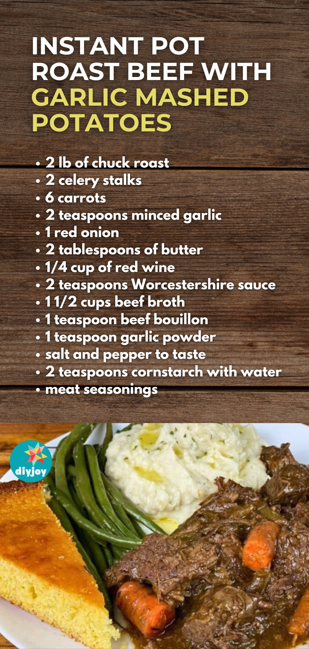 Instant Pot Roast Beef Recipe With Garlic Mashed Potatoes