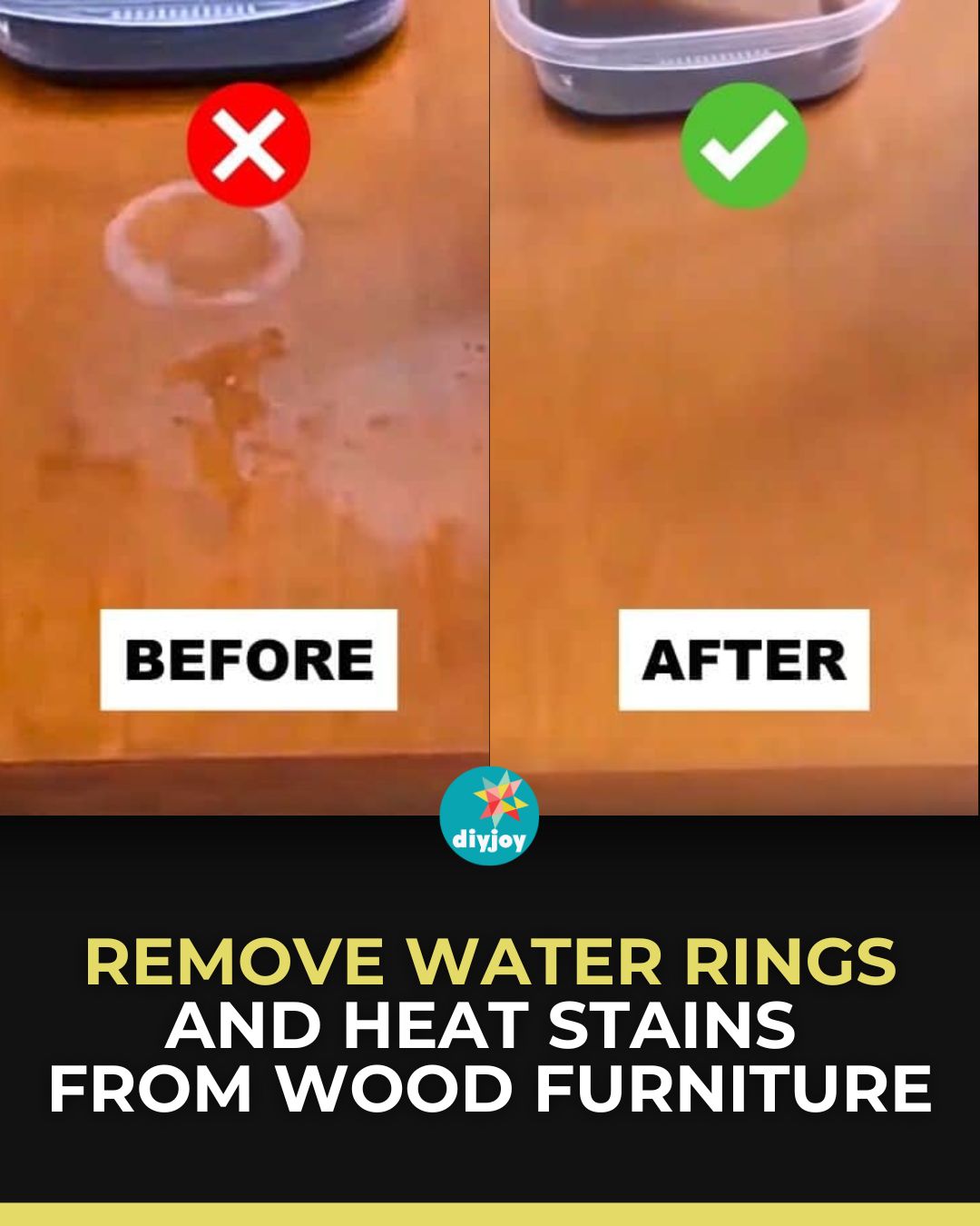 How to Remove White Water Rings and Heat Stains from Wood Furniture ...