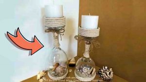 DIY Beach Sand Wine Glass Candle Holders