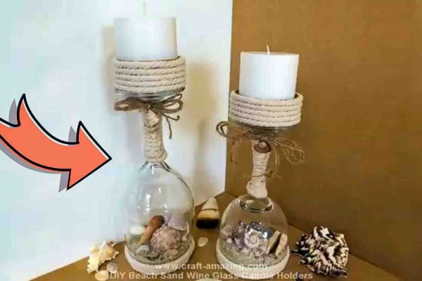 DIY Beach Sand Wine Glass Candle Holders Tutorial