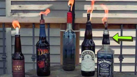 DIY Beer & Wine Tiki Torches Tutorial | DIY Joy Projects and Crafts Ideas