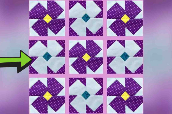 Easy Flower Patchwork Quilt Block for Beginners