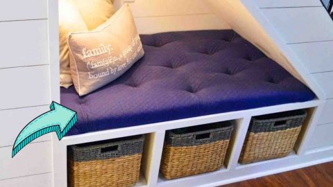 DIY Bench Cushion & Pillows - No Sewing Required!