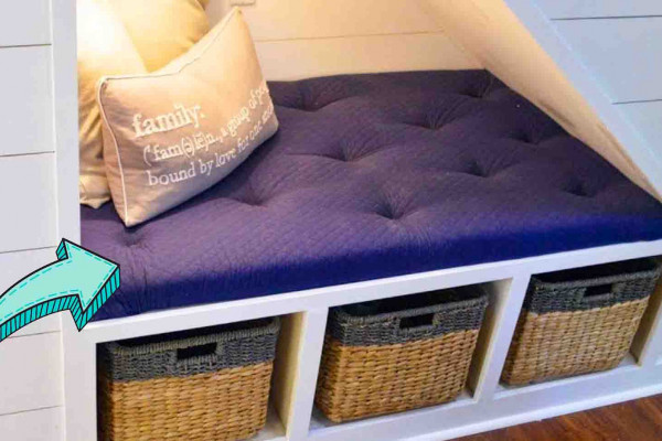No-Sew Tufted Bench Cushion Tutorial