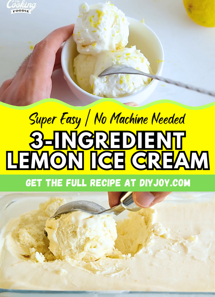 3Ingredient Lemon Ice Cream Recipe (No Ice Cream Machine Needed)