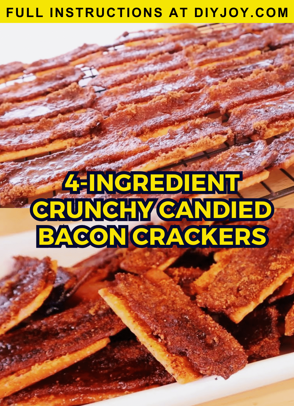 4Ingredient Crunchy Candied Bacon Crackers