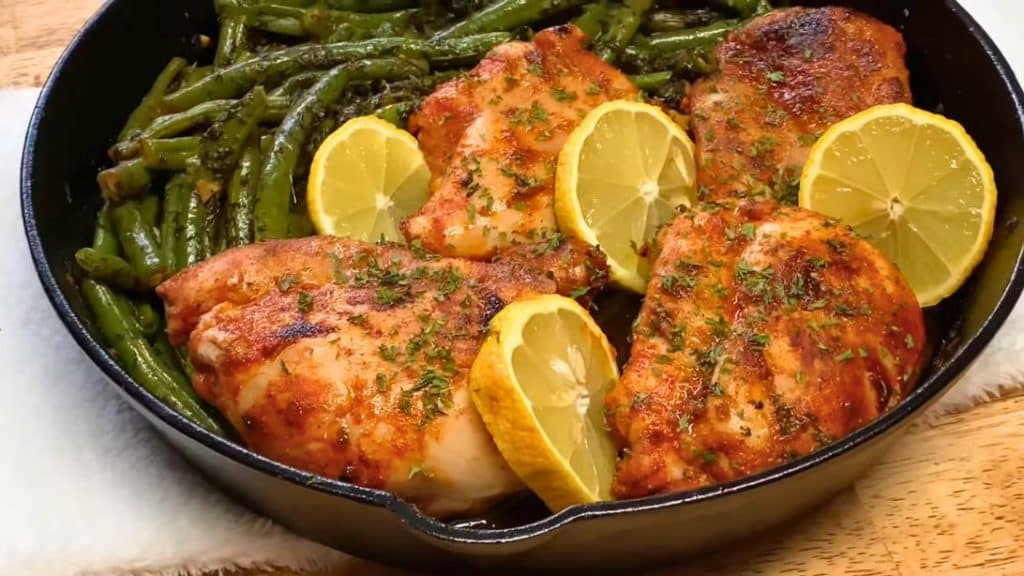 Butter Lemon Garlic Chicken and Green Beans