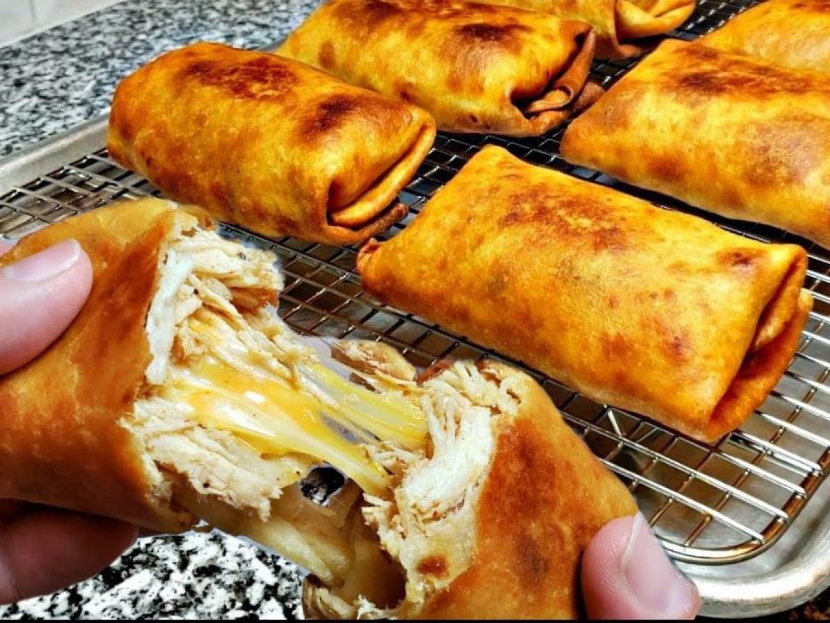 Cheesy Green Chile Chicken Chimichangas - Two Peas & Their Pod