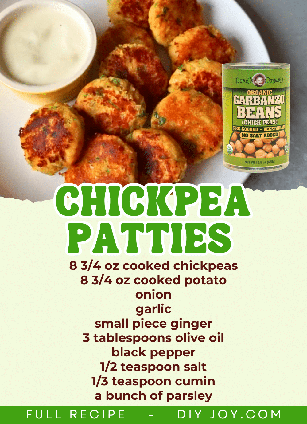 Healthy and Inexpensive Chickpea Patties