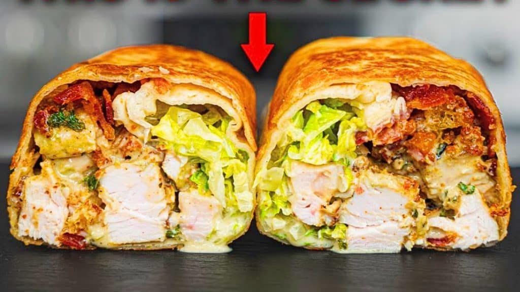 Easy Chicken Caesar Salad Wrap with Delicious Dressing