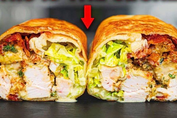 Easy Chicken Caesar Salad Wrap with Delicious Dressing
