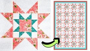 Easy Double Sawtooth Star Quilt Block Tutorial (with Free Pattern)