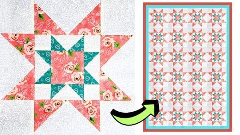 Easy Double Sawtooth Star Quilt Block Tutorial (with Free Pattern) | DIY Joy Projects and Crafts Ideas