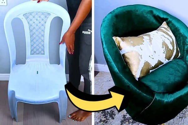 How to Make a DIY Upcycled Accent Chair