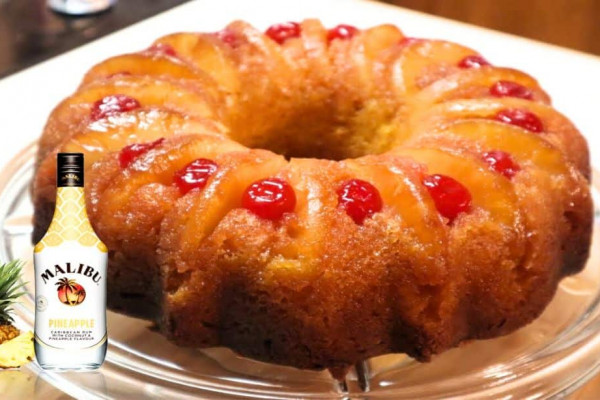 Malibu Pineapple Upside Down Cake