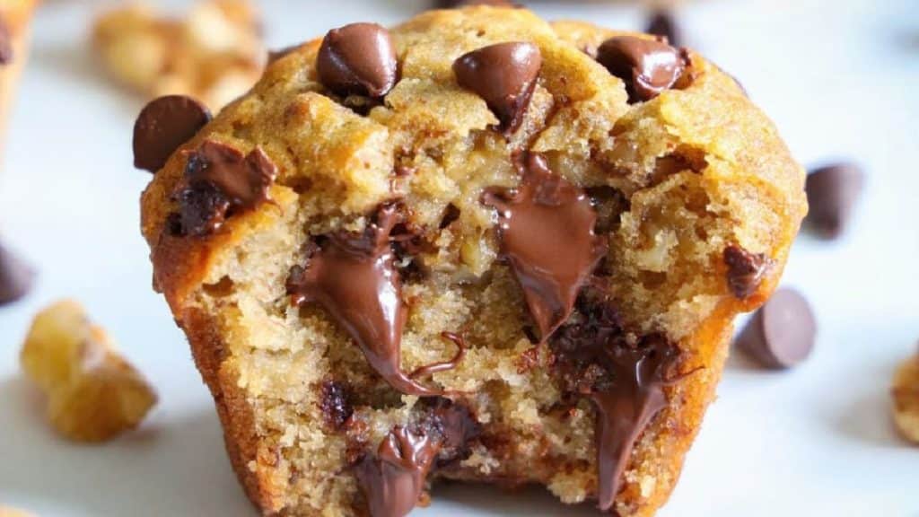 Moist Banana Chocolate Chip Muffins
